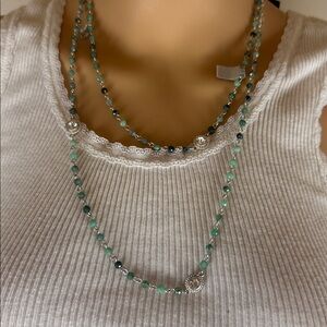 Virgins Saints & Angels 4mm Precious Emerald Wrap Necklace NWT